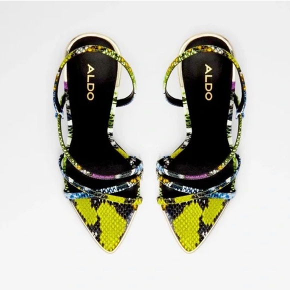 ALDO Multicolor Snake Skin Heels - Picture 2 of 9